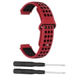 Killer Deals 23mm Silicone Strap for Garmin Forerunner 220- Red & Black