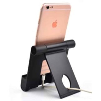Killer Deals Aluminuim stand phone/tablet/iPad w/ Cable-Black (ST-ALU-B2)