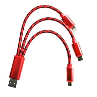 Killer Deals 3-in-1 USB Smartphone/ Tablet Charger Cable for Apple/ Android