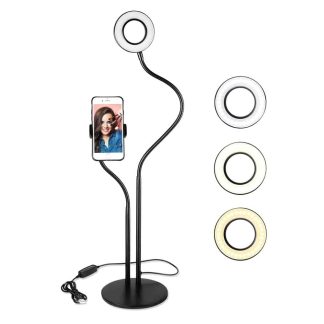 Killer Deals 2-in-1 Selfie Ring LED Beauty Light Phone Holder Desk Stand