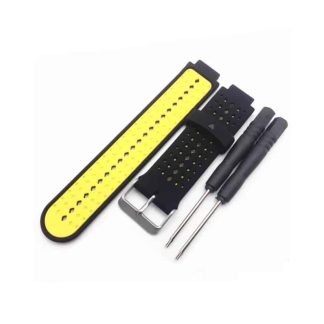 Killer Deals Sample KD Silicone Strap for Garmin Forerunner 220/230/235/630/620/735XT ? Black/Yellow S/M/L