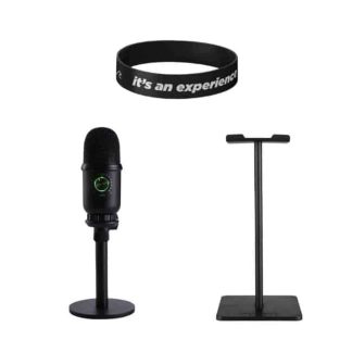 Killer Deals USB Cardioid Microphone Kit + Headphone Stand + Free Wristband - Combo