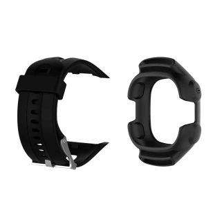 Killer Deals Silicone Case & Silicone Strap for Garmin Forerunner 10/ 15- Black- M/L