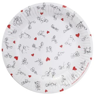 Stick Figure Style 7 Inch Plates - 8 Pack