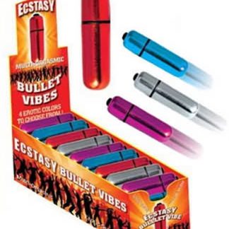 Ecstasy Bullet Vibes Assorted Colors 36 Pcs Per Display