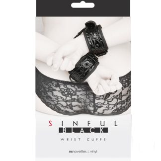 Sinful Wrist Cuffs - Black