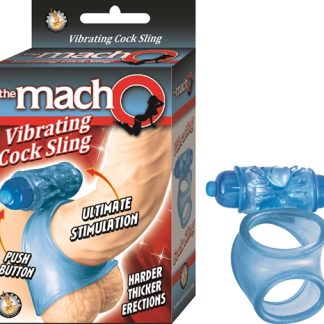 Macho Vibrating Cock Sling - Blue