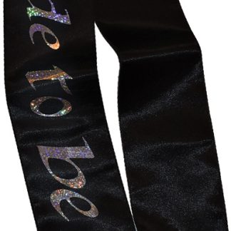 Bride-to-Be Sash - Black With a Clear Stone