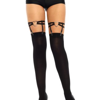 Heart Thigh High Suspender Garter - One Size