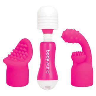 Bodywand Rechargeable Mini Massager With Attachments - Pink