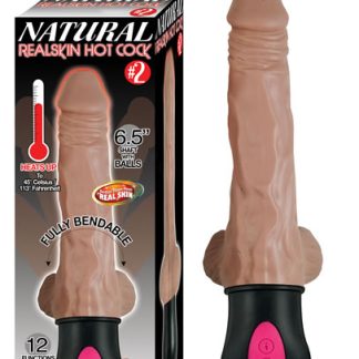 Natural Realskin Hot Cock #2 - With Balls - Brown