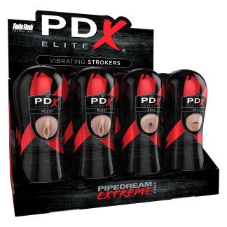 Pdx Elite Vibrating Pussy Mouth Ass Stroker Display of 12