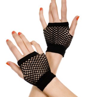 Thick Diamond Net Gloves - Black