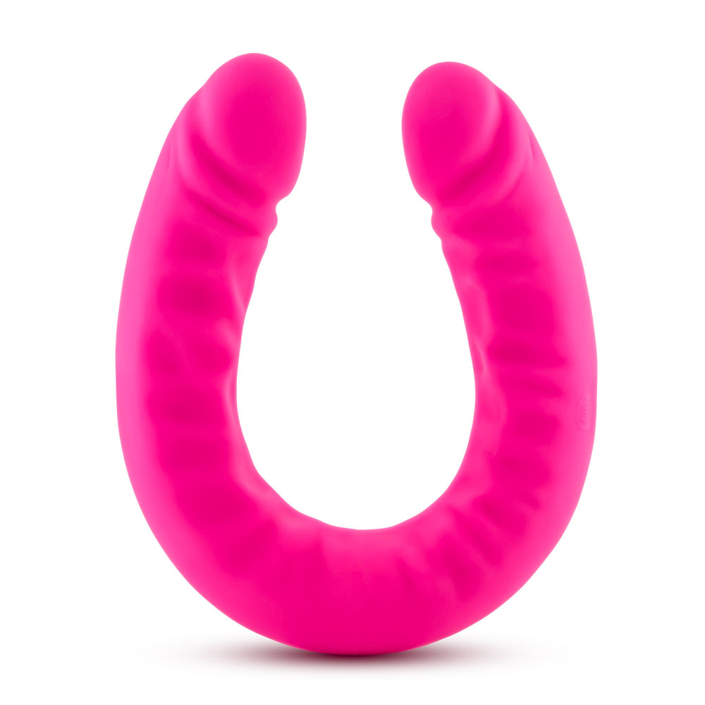 Ruse - 18 Inch Silicone Slim Double Dong - Hot Pink
