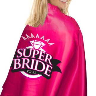Super Bride Cape and Mask - Hot Pink/black