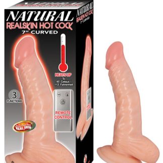 Natural Realskin Hot Cock Curved 7 Inch - Flesh