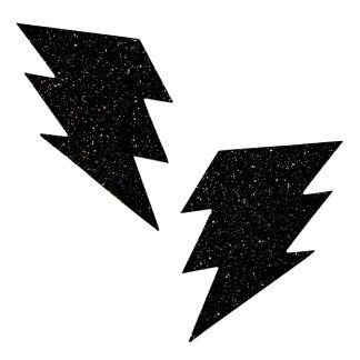 Black Malice Glitter Lightning Bolt Nipztix Pasties
