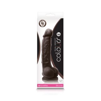 Colours - Dual Density - 5 Inch Dildo - Dark Brown