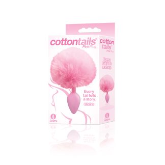 The 9's Cottontails Silicone Bunny Tail Butt Plug - Pink