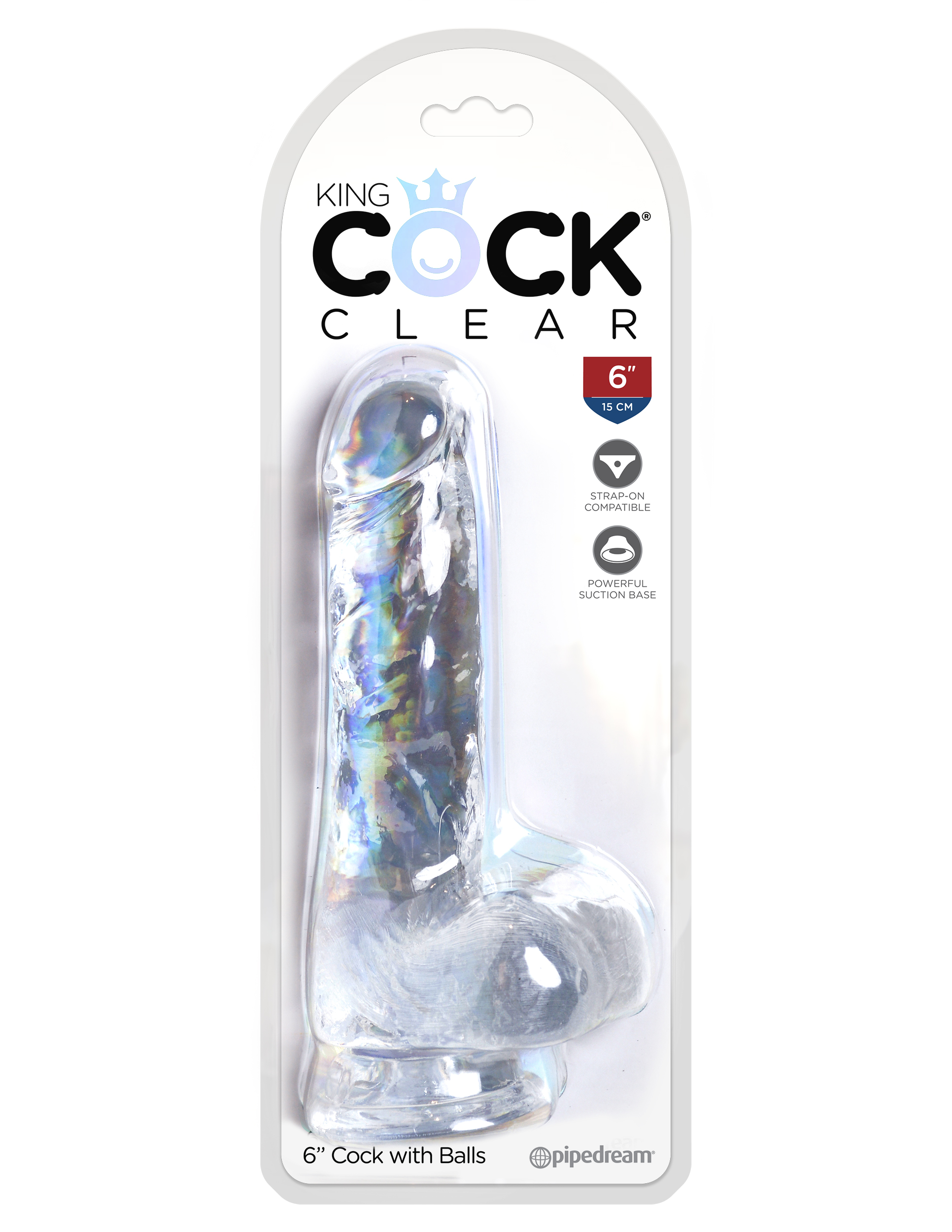 King Cock Clear 6 Inch Cock With Balls