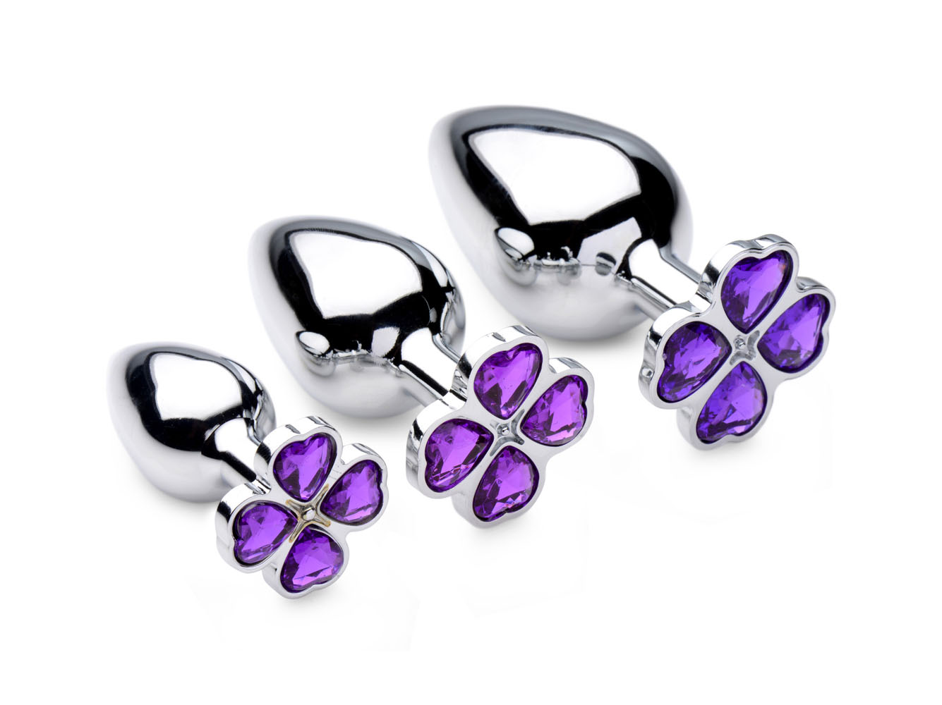 Violet Flower Gem Anal Plug Set