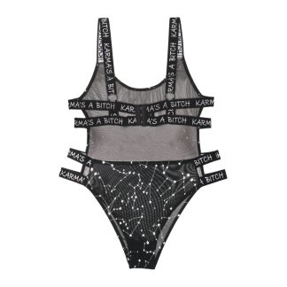 Karma's a Bitch Bodysuit - Black - M/l