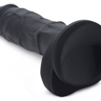 Power Pecker 7 Inch Silicone Dildo With Balls - Black
