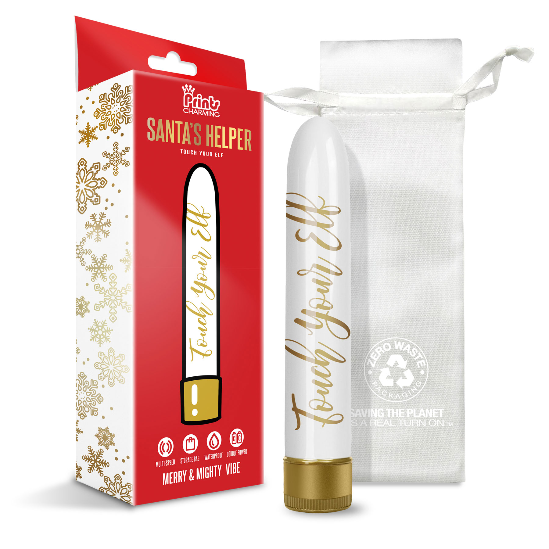 Prints Charming Santas Helper Merry and Mighty Vibe - Touch Your Elf