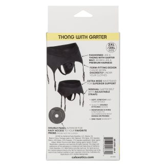 Boundless Thong With Garter - 2l/3xl - Black