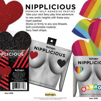 Nipplicious - Rainbow Nipple Pasties - Hearts and Lips
