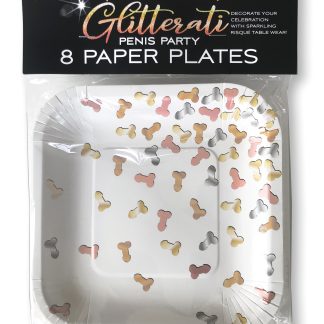 Glitterati Penis Party Paper Plates - 8 Count