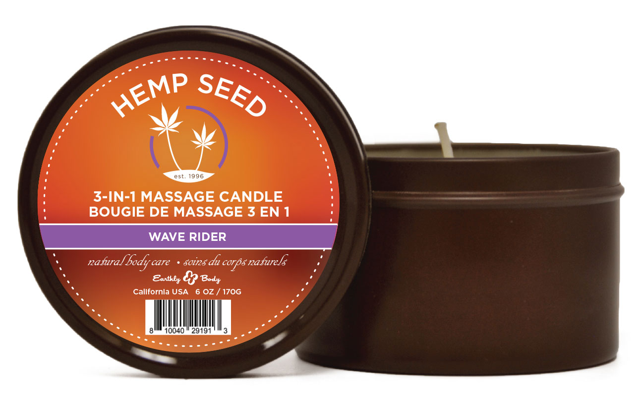 3 in 1 Massage Candle - Wave Rider - 6 Oz - Hemp Seed