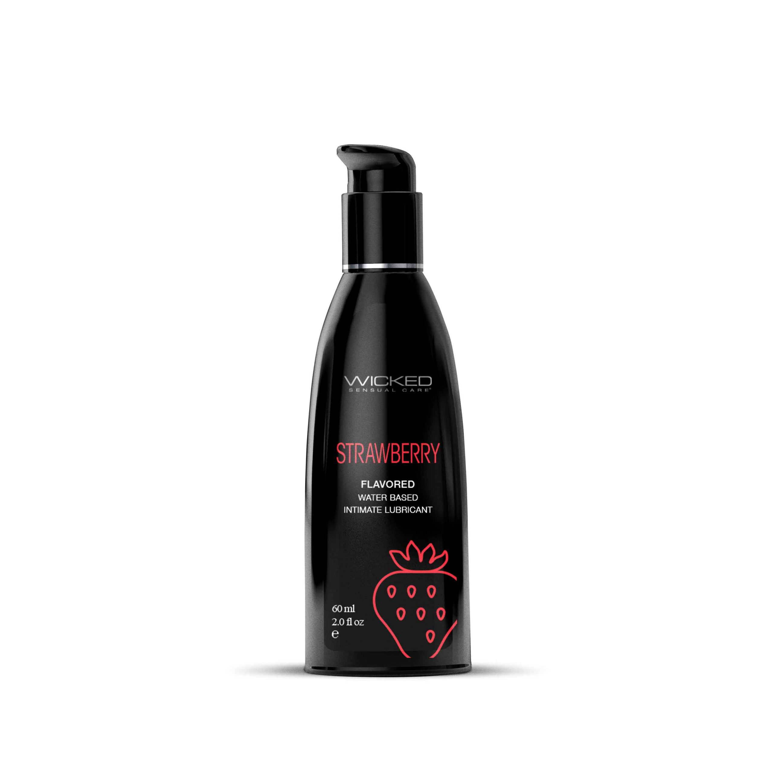 Aqua Strawberry Flavored Water Based Intimate Lubricant - 2 Fl. Oz.