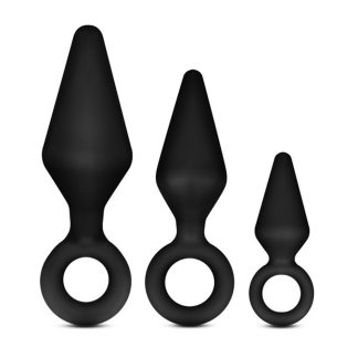 Anal Adventures - Platinum - Silicone Loop Plug Kit - Black