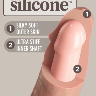 King Cock Elite 7 Inch Silicone Dual Density Cock - Light