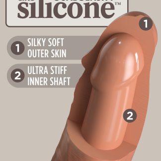 King Cock Elite 8 Inch Silicone Dual Density Cock - Tan