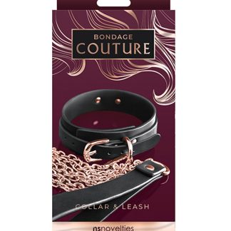 Bondage Couture - Collar and Leash - Black
