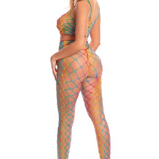 Roy G. Biv 2 Pc Bodystocking - One Size - Rainbow