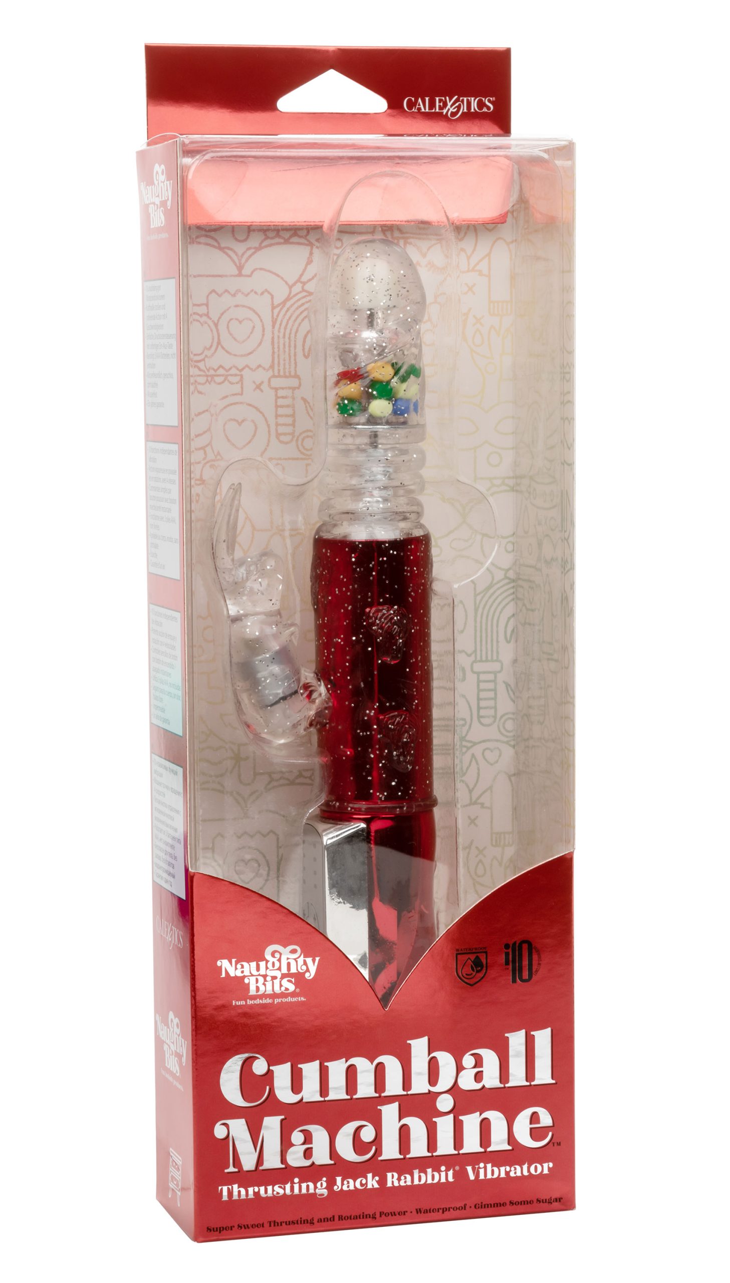Naughty Bits Cumball Machine Thrusting Jack Rabbit Vibrator - Red