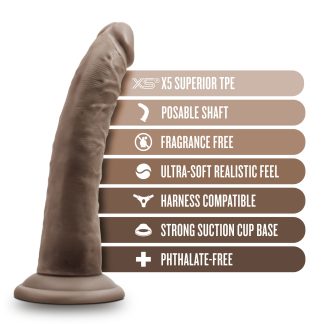 Dr. Skin Plus - 7 Inch Posable Dildo - Chocolate