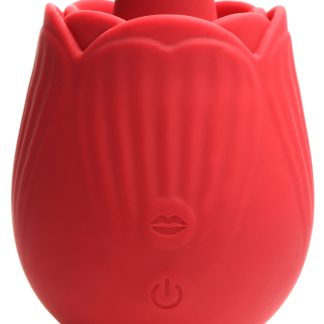 Bloomgasm - French Rose Licking and Vibrating Stimulator - Red