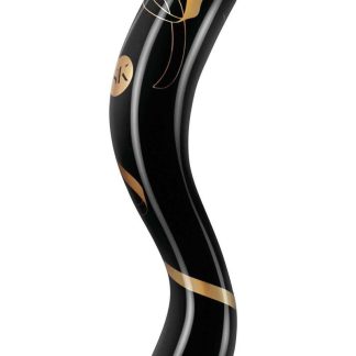 Secret Kisses - 7 Inch Handblown Double Ended Dildo - Black