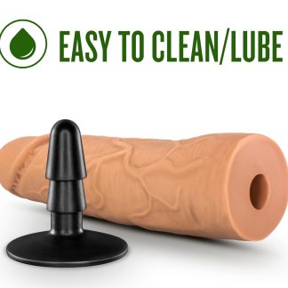 Lock on - Dynamite - 7 Inch Dildo With Suction Cup Adapter - Mocha