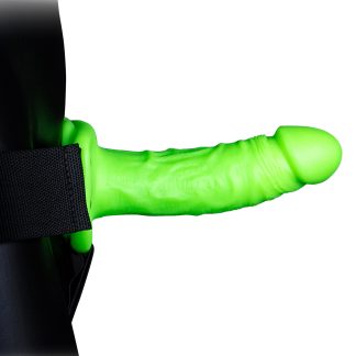 Realistic Hollow Strap-on Harness 7 Inch - Glow in the Dark