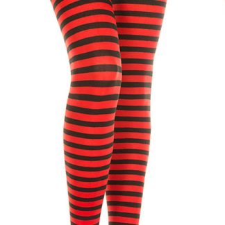 Striped Tights - One Size - Black/red
