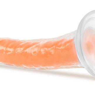Neo Elite Glow in the Dark - Lavo - 7 Inch Silicone Dual Density Dildo - Neon Orange