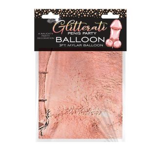 Glitterati Penis Party Balloon - Rose Gold