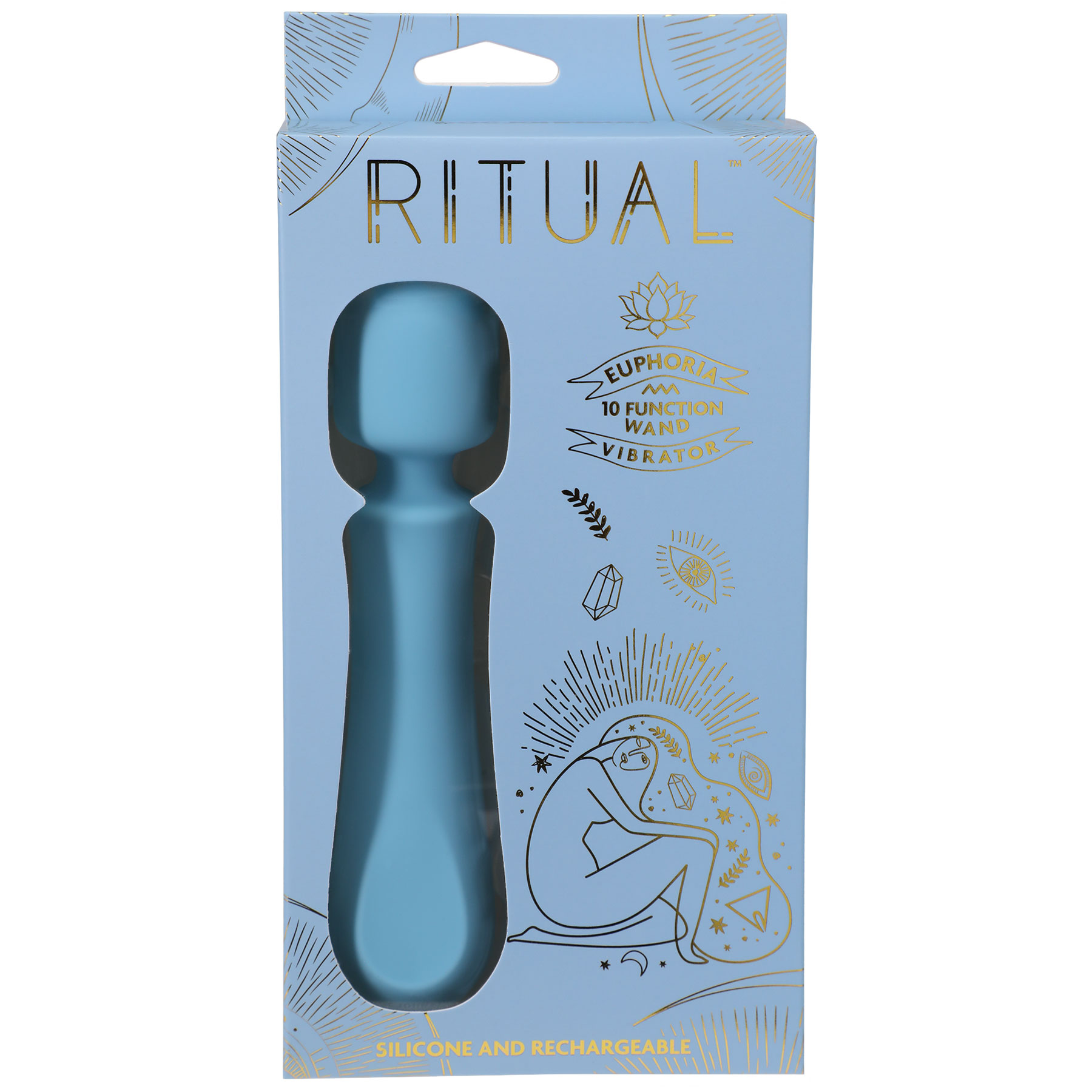 Ritual - Euphoria - Rechargeable Silicone Wand Vibe - Blue
