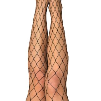 Michelle - Fishnet Thigh High - Size B - Black