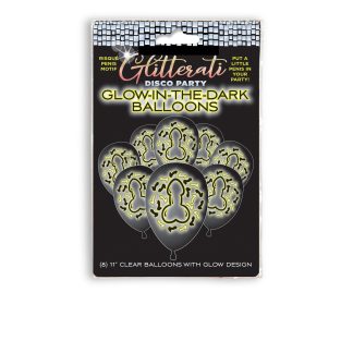 Glitterati Disco Penis Glow Balloons